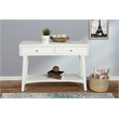 Pemberly Row Console Table with 2 Drawers in White and Mahogany Build
