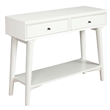 Pemberly Row Console Table with 2 Drawers in White and Mahogany Build