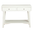 Pemberly Row Console Table with 2 Drawers in White and Mahogany Build