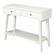 Pemberly Row Console Table with 2 Drawers in White and Mahogany Build