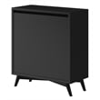 Pemberly Row 4 Drawer Multifunction Chest in Wood Black Finish