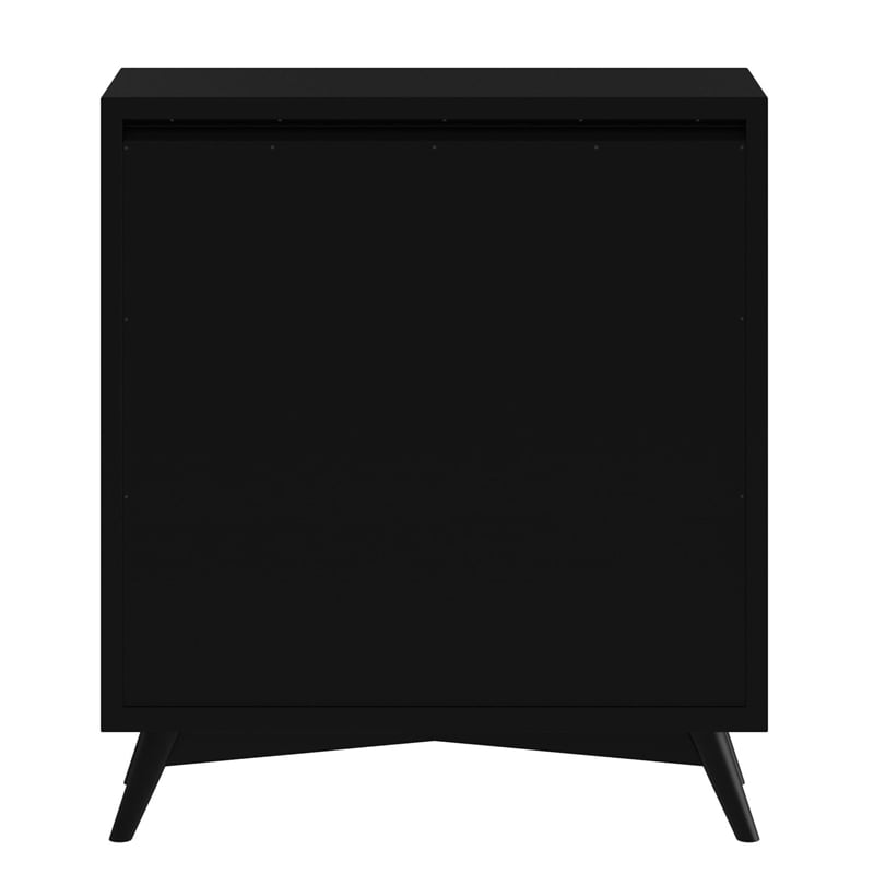 Pemberly Row 4 Drawer Multifunction Chest in Wood Black Finish