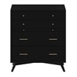 Pemberly Row 4 Drawer Multifunction Chest in Wood Black Finish