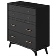 Pemberly Row 4 Drawer Multifunction Chest in Wood Black Finish