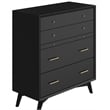 Pemberly Row 4 Drawer Multifunction Chest in Wood Black Finish