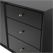 Pemberly Row 3 Drawer Sideboard in Mahogany Wood and Black Finish