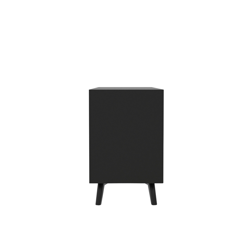 Pemberly Row 3 Drawer Sideboard in Mahogany Wood and Black Finish