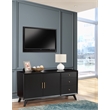Pemberly Row 3 Drawer Sideboard in Mahogany Wood and Black Finish