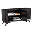 Pemberly Row 3 Drawer Sideboard in Mahogany Wood and Black Finish