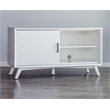 Pemberly Row Small Wood TV Console with 3 Drawers in White Finish