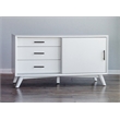 Pemberly Row Small Wood TV Console with 3 Drawers in White Finish