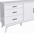 Pemberly Row Small Wood TV Console with 3 Drawers in White Finish