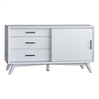 Pemberly Row Small Wood TV Console with 3 Drawers in White Finish