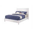 Pemberly Row King Platform Bed in White with Mahogany Wood Frame