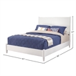 Pemberly Row King Platform Bed in White with Mahogany Wood Frame
