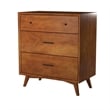 Pemberly Row Small 3-Drawer Chest in Acorn Finish with Felt Lined Drawer