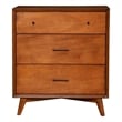 Pemberly Row Small 3-Drawer Chest in Acorn Finish with Felt Lined Drawer