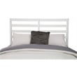 Pemberly Row Queen Wood Bed with Slat Back Headboard in White Finish