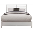 Pemberly Row Queen Wood Bed with Slat Back Headboard in White Finish
