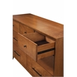 Pemberly Row Mid Century Modern Wood 7 Drawer Dresser in Acorn Finish