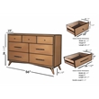 Pemberly Row Mid Century Modern Wood 7 Drawer Dresser in Acorn Finish