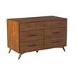 Pemberly Row Mid Century Modern Wood 7 Drawer Dresser in Acorn Finish