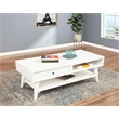 Pemberly Row 1 Drawer Coffee Table in Mahogany Wood and White Finish