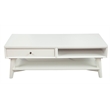 Pemberly Row 1 Drawer Coffee Table in Mahogany Wood and White Finish