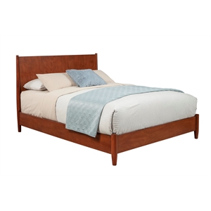 Pemberly Row Full Platform Bed in Acorn Finished Wood with Slats