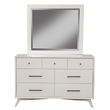 Pemberly Row Mid Century Modern Wood 7 Drawer Dresser in White Finish