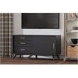 Pemberly Row Small Wood TV Console in Black Finish