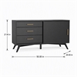 Pemberly Row Small Wood TV Console in Black Finish