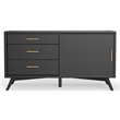 Pemberly Row Small Wood TV Console in Black Finish