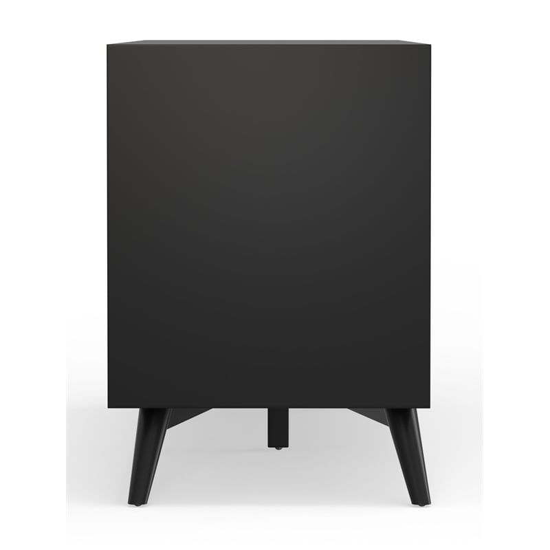 Pemberly Row Small Wood TV Console in Black Finish