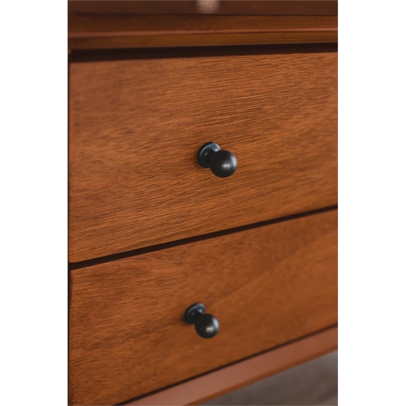 Pemberly Row Large 2-Drawer Wood Nightstand in Acorn Finish