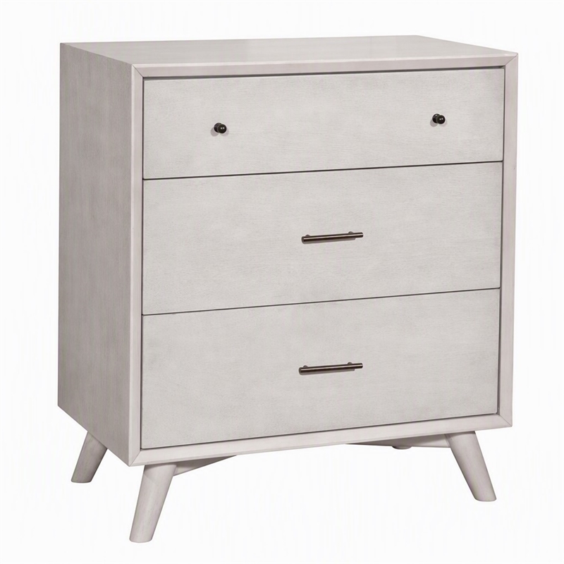Pemberly Row Mid Century Wood Accent Chest with 3 Drawers in Gray