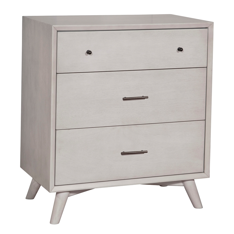 Pemberly Row Mid Century Wood Accent Chest with 3 Drawers in Gray