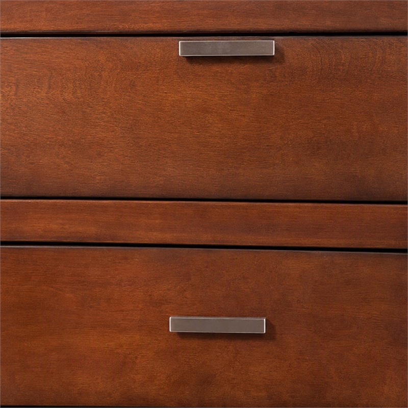 Pemberly Row 6-Drawer Chest Wood in Cappuccino Brown Finish
