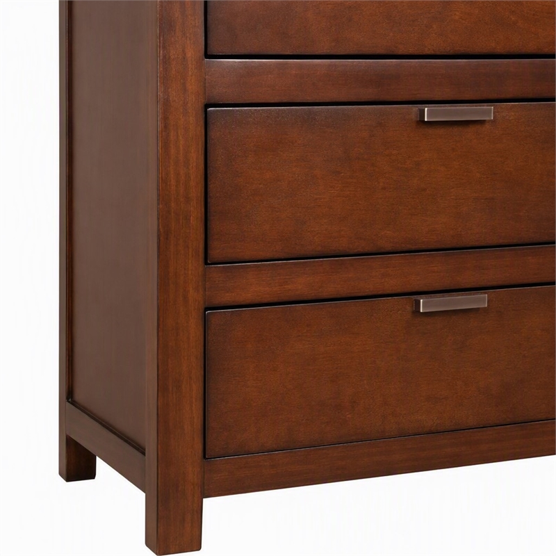 Pemberly Row 6-Drawer Chest Wood in Cappuccino Brown Finish