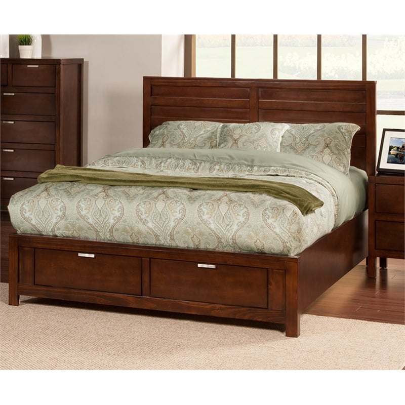 Pemberly Row Full Size Storage Bed with 2 Drawers in Cappuccino Finish