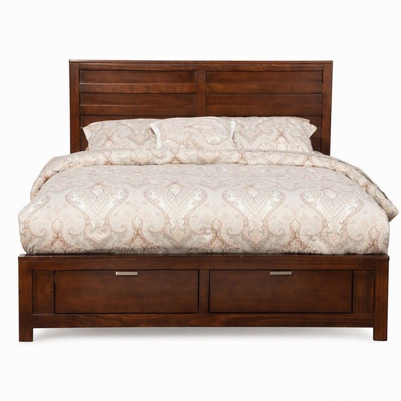 Pemberly Row Full Size Storage Bed with 2 Drawers in Cappuccino Finish