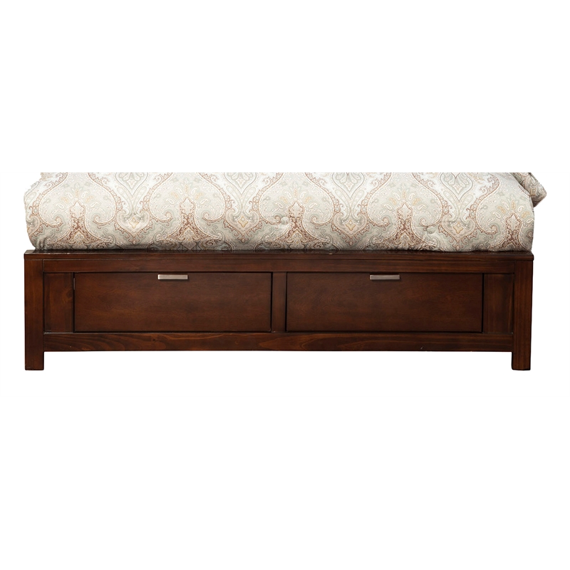 Pemberly Row California King Storage Bed with 2 Drawers in Cappuccino Finish