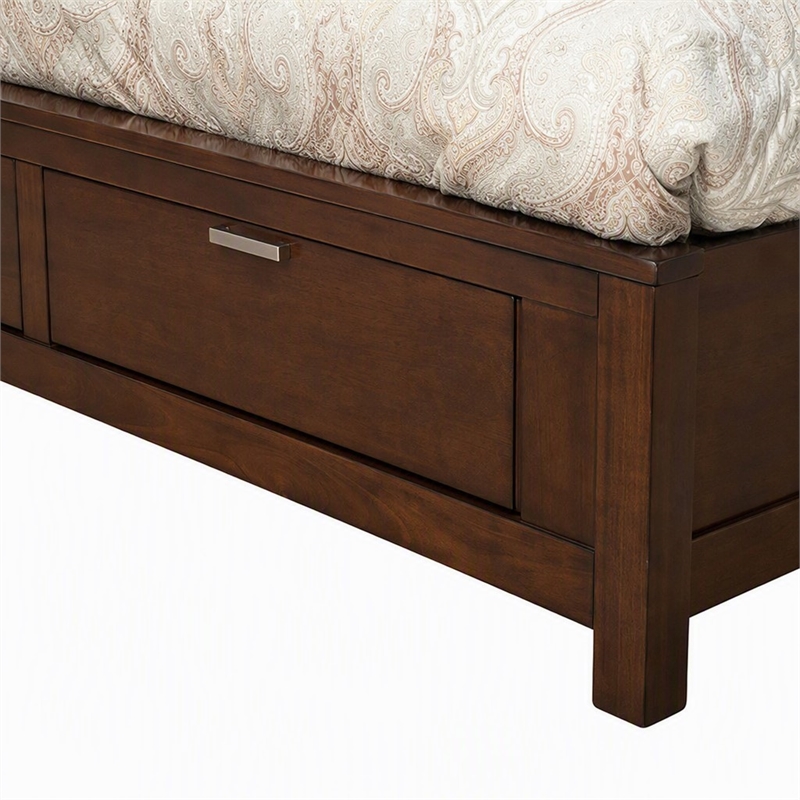 Pemberly Row California King Storage Bed with 2 Drawers in Cappuccino Finish