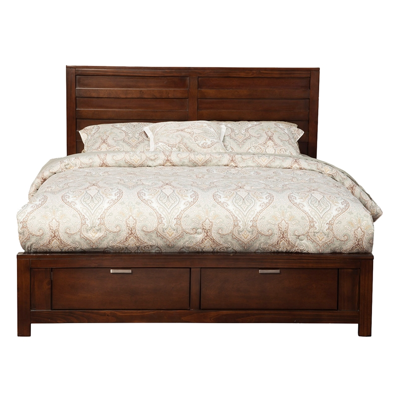 Pemberly Row California King Storage Bed with 2 Drawers in Cappuccino Finish