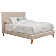 Pemberly Row Upholstered Full Platform Bed in Light Gray Linen