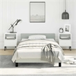 Pemberly Row Twin XL Bed Frame with Headboard in Light Gray Velvet