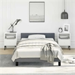 Pemberly Row Twin XL Bed Frame with Headboard in Dark Gray Velvet