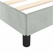 Pemberly Row Queen Velvet Bed Frame with Headboard in Light Gray
