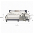 Pemberly Row Velvet Queen Bed Frame in Dark Gray with Headboard