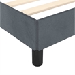 Pemberly Row Velvet Queen Bed Frame in Dark Gray with Headboard